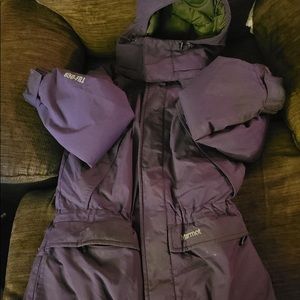 Girls M/M tween Marmot purple coat with hood
